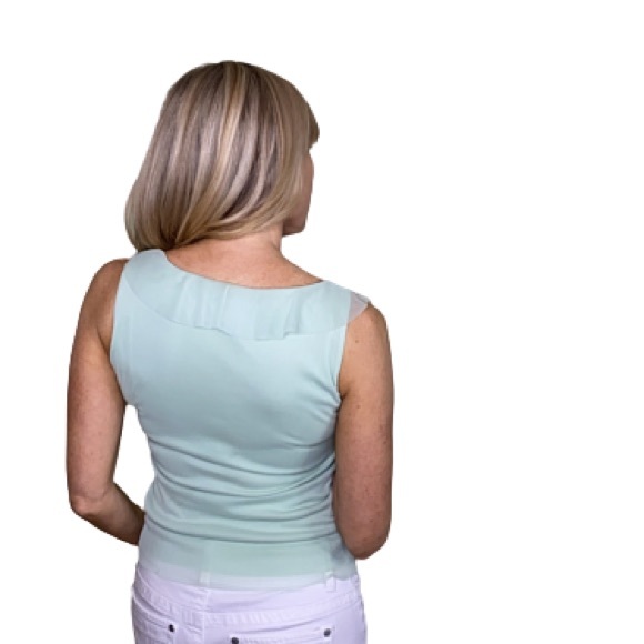 #3 Sheer Mesh V-Neck Top with Ruffle - Picture 4 of 8